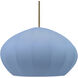 Radiance Collection - Fluted Pendant Ceiling Light in Antique Brass, Replaceable Bulb, Rigid Stem, Sky Blue, Form+Finish+Function
