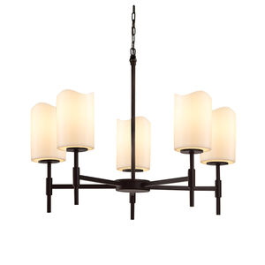 Candlearia LED 24 inch Matte Black Chandelier Ceiling Light in 3500 Lm LED, Cream (CandleAria), Cylinder with Melted Rim