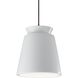 Radiance Collection - Trapezoid 1 Light 13.5 inch Gloss White (outside and inside of fixture) and Matte Black Pendant Ceiling Light in Replaceable Bulb, Gloss White/Gloss White, Form+Finish+Function