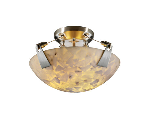 Alabaster Rocks 2 Light 21 inch Brushed Nickel Semi-Flush Bowl Ceiling Light in Round Bowl, Incandescent