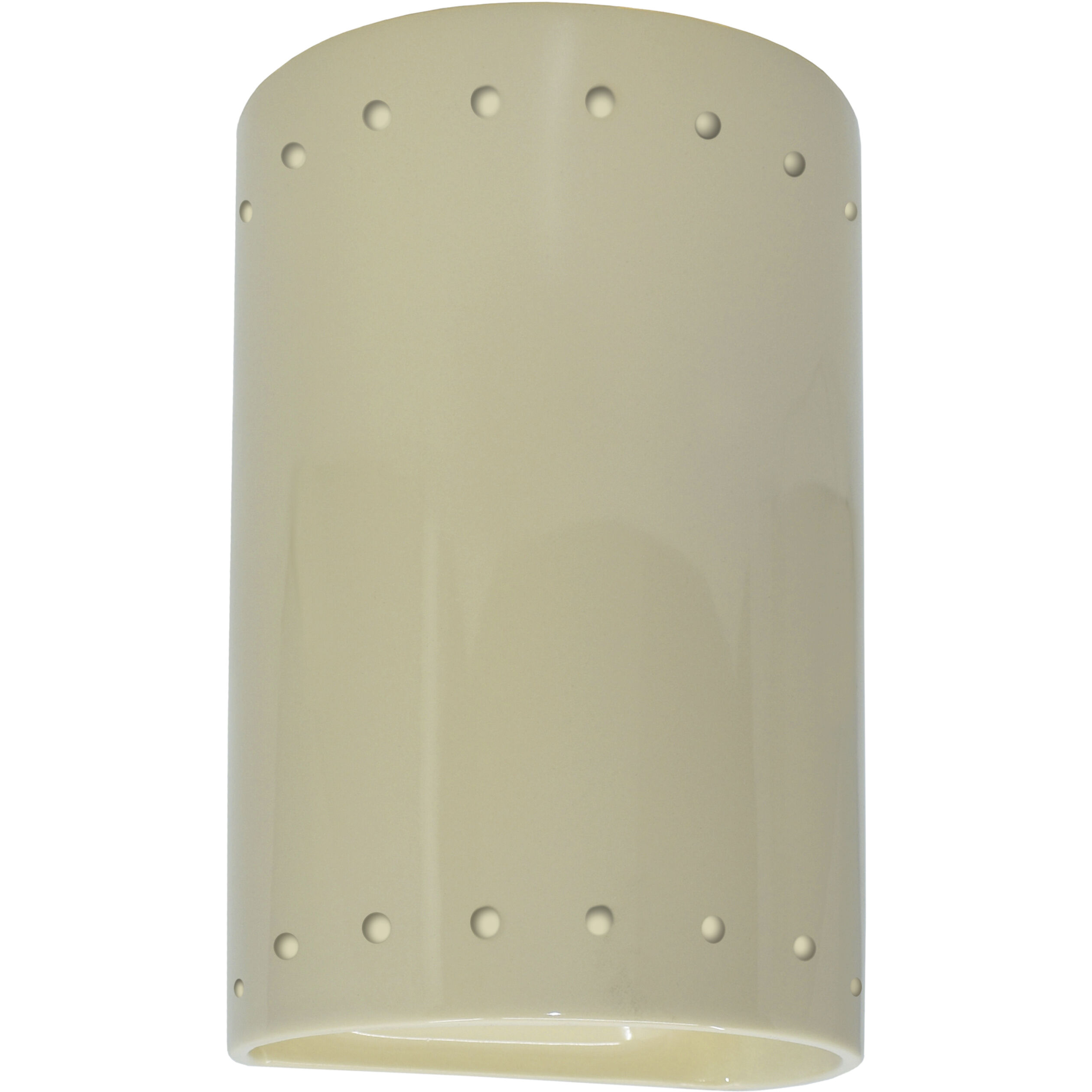 Ambiance Cylinder LED 9.5 inch Vanilla Gloss Outdoor Wall Sconce, Small