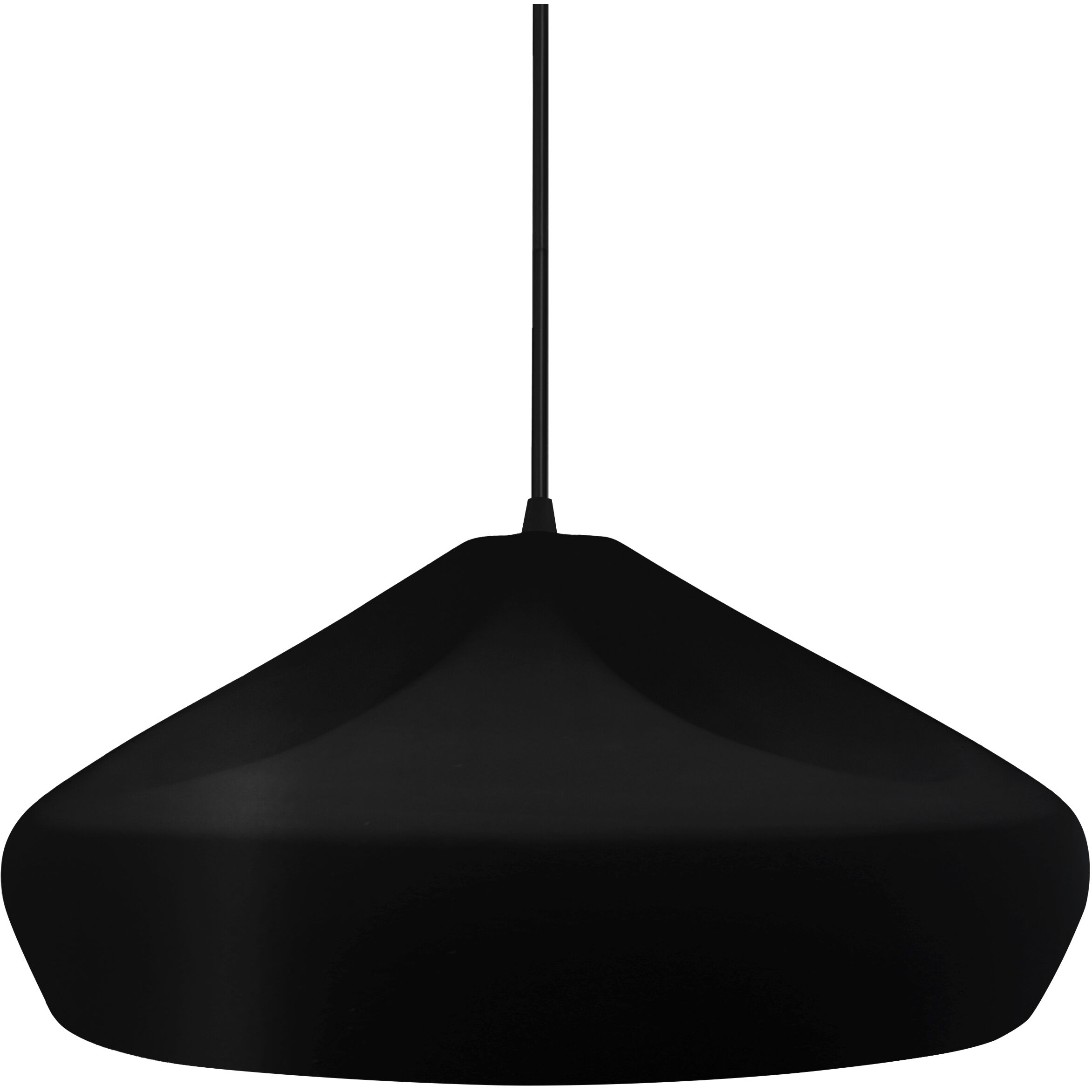 Radiance Collection - Crease Pendant Ceiling Light in Matte Black, Black Cord, Replaceable Bulb, Carbon Matte Black/Champagne Gold, 15.25W x 6.5H, Form+Finish+Function
