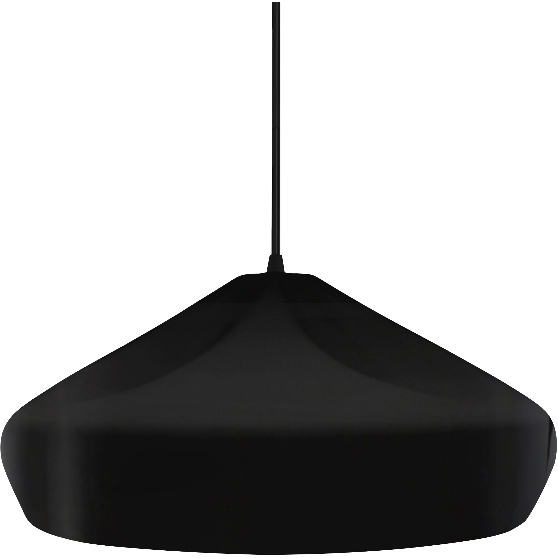 Radiance Collection - Crease Pendant Ceiling Light in Matte Black, Dedicated LED, Black Cord, Gloss Black, 15.25W x 6.5H, Form+Finish+Function