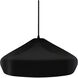 Radiance Collection - Crease Pendant Ceiling Light in Matte Black, Dedicated LED, Black Cord, Gloss Black, 15.25W x 6.5H, Form+Finish+Function