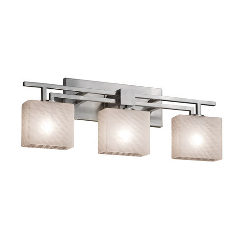 Fusion LED 26 inch Brushed Nickel Vanity Light Wall Light in 2100 Lm LED, Rectangle, Weave Fusion