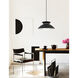Fusion Collection 1 Light 14.25 inch Matte Black Pendant Ceiling Light, Noreen Family