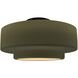 Radiance Collection - Tier 1 Light 16.5 inch Matte Green and Matte Black Semi-Flush Ceiling Light in Replaceable Bulb, 16.5W x 8H, Form+Finish+Function