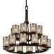 Fusion 21 Light 33 inch Dark Bronze Chandelier Ceiling Light in Mercury Glass, Incandescent