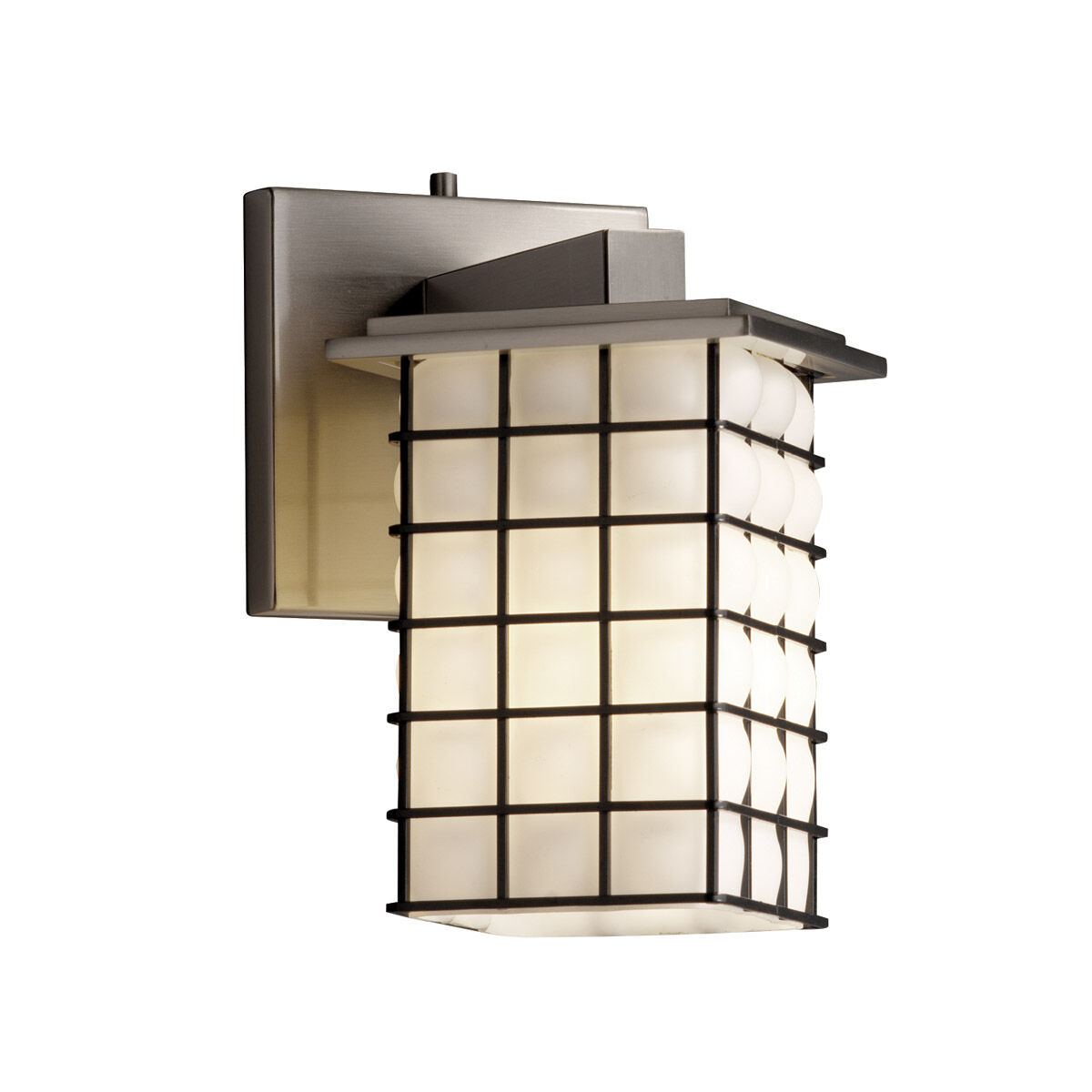 Montana 1 Light 7 inch Brushed Nickel Wall Sconce Wall Light in Grid with Opal