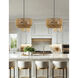 Eco Collection - Milos Family 4 Light 18 inch Matte Black and Natural Semi-Flush Ceiling Light in 18" D x 18" W x 9.25" H, EVOLV