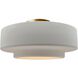 Radiance Collection - Tier LED 14.5 inch Bisque and Brushed Brass Semi-Flush Ceiling Light in Dedicated LED, 14.5W x 7.25H, Form+Finish+Function