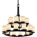 Textile LED 33 inch Matte Black Chandelier Ceiling Light in Cream, 14700 Lm LED