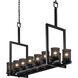 Wire Mesh 14 Light 42 inch Matte Black Chandelier Ceiling Light, Cylinder