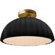 Radiance Collection - Pleated Dome Semi-Flush Ceiling Light in Brushed Brass, Dedicated LED, Gloss Black/Matte White, Form+Finish+Function