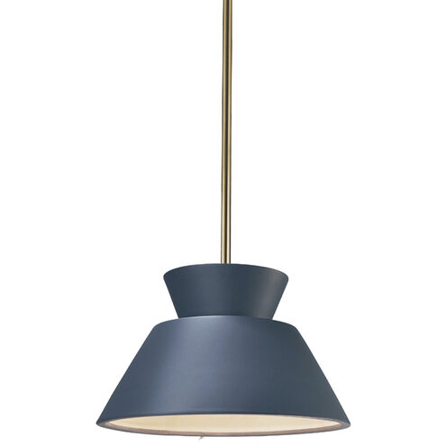 Radiance Collection LED 11 inch Pewter Green with Polished Chrome Pendant Ceiling Light