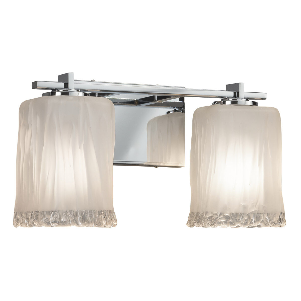 Veneto Luce LED 16 inch Vanity Light Wall Light in 1400 Lm LED, Polished Chrome, Amber (Veneto Luce), Tulip with Rippled Rim