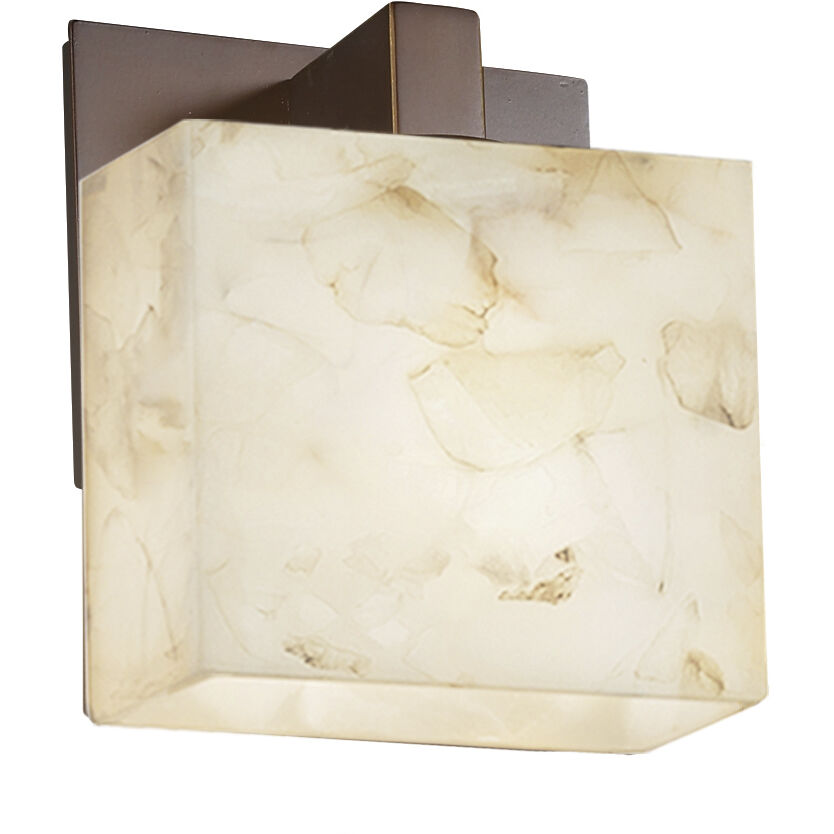 Alabaster Rocks LED 5.5 inch Matte Black ADA Wall Sconce Wall Light in 700 Lm LED, Rectangle