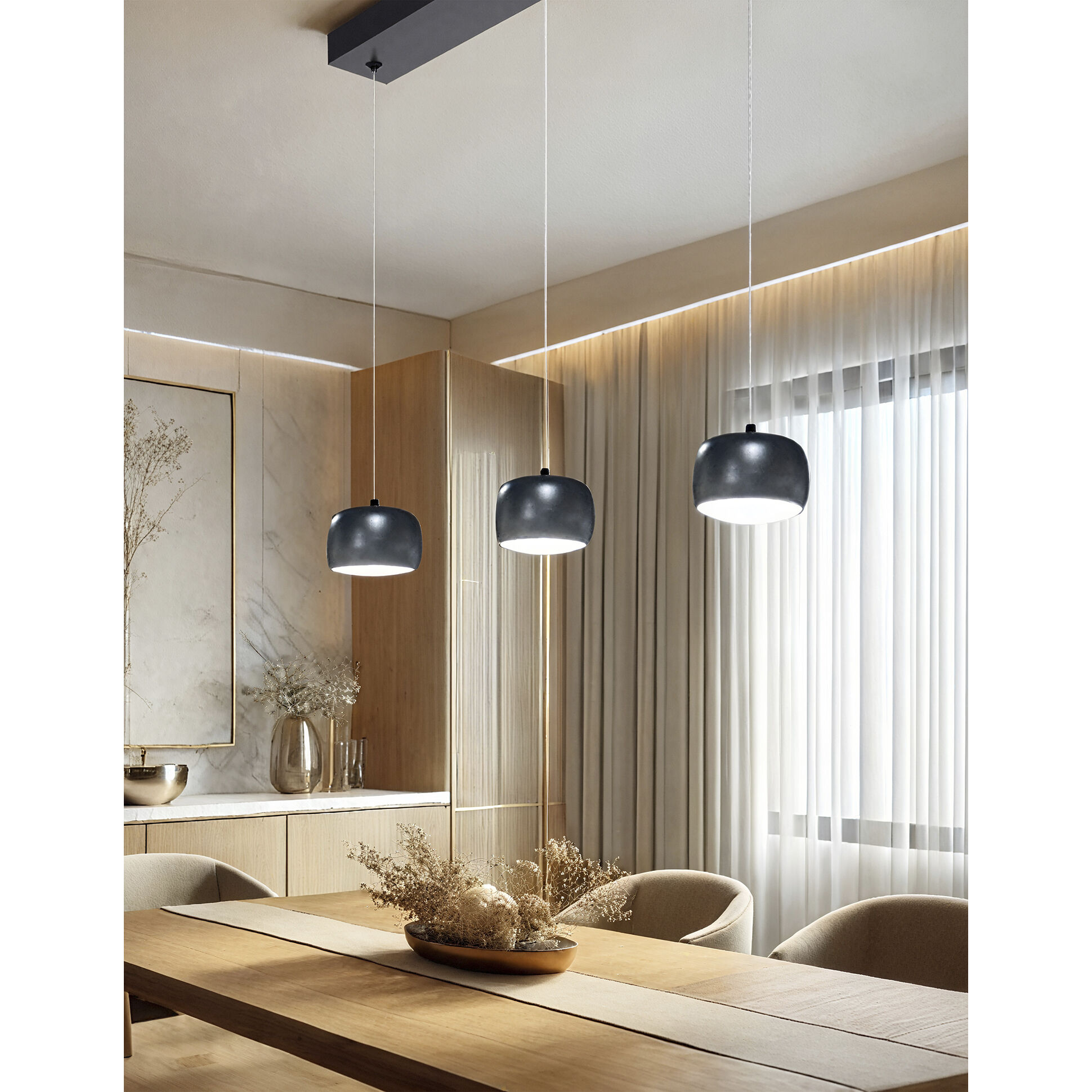 Frascati 3 Light 26 inch Matte Black Chandelier Ceiling Light