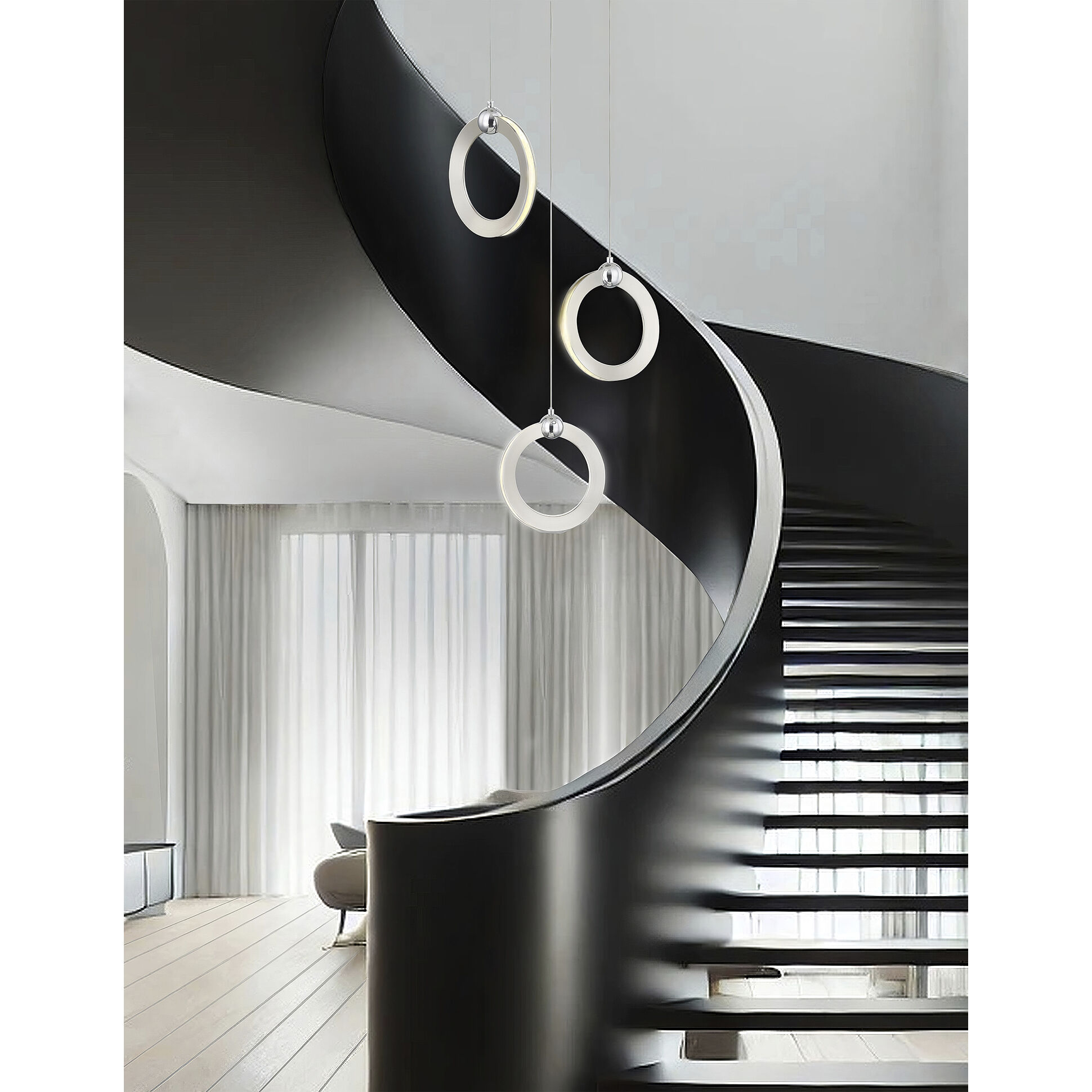 Hermosa 3 Light 11.75 inch Brushed Nickel Pendant Ceiling Light