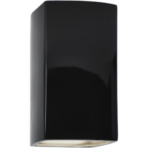Ambiance Rectangle LED 5.25 inch Gloss Black Wall Sconce Wall Light, Small
