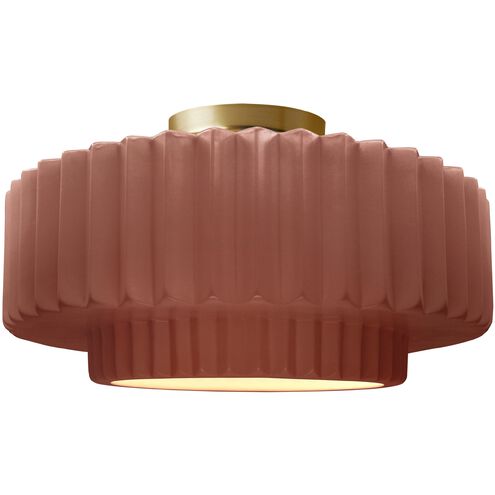 Radiance 1 Light 16.5 inch Canyon Clay and Brushed Brass Semi Flush Ceiling Light