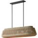 Eco LED 54 inch Matte Black Linear Pendant Ceiling Light in Natural