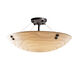 Porcelina 6 Light 27 inch Matte Black Semi-Flush Bowl Ceiling Light in Pair of Squares, Waves, Round Bowl, Incandescent