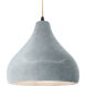 Radiance 1 Light 13.5 inch Matte Black and Concrete Pendant Ceiling Light