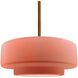 Radiance Collection - Tier Pendant Ceiling Light in Brushed Brass, Black Cord, Replaceable Bulb, Gloss Blush, 14.5W x 5.25H, Form+Finish+Function