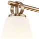 Fusion Collection - Bolzano Family 2 Light 16 inch Brushed Brass and Opal Bath Bar Wall Light, EVOLV