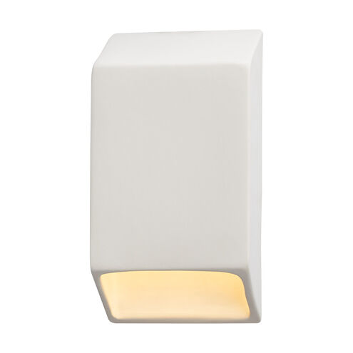 Ambiance LED 5 inch White Crackle ADA Wall Sconce Wall Light, Closed Top Fixture, Tapered Rectangle