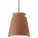 Radiance Collection - Trapezoid LED 13.5 inch Adobe Pendant Ceiling Light in Matte Black, Dedicated LED, Black, Form+Finish+Function