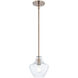 Fusion Collection 1 Light 7.5 inch Brushed Brass Pendant Ceiling Light, Harlow Family