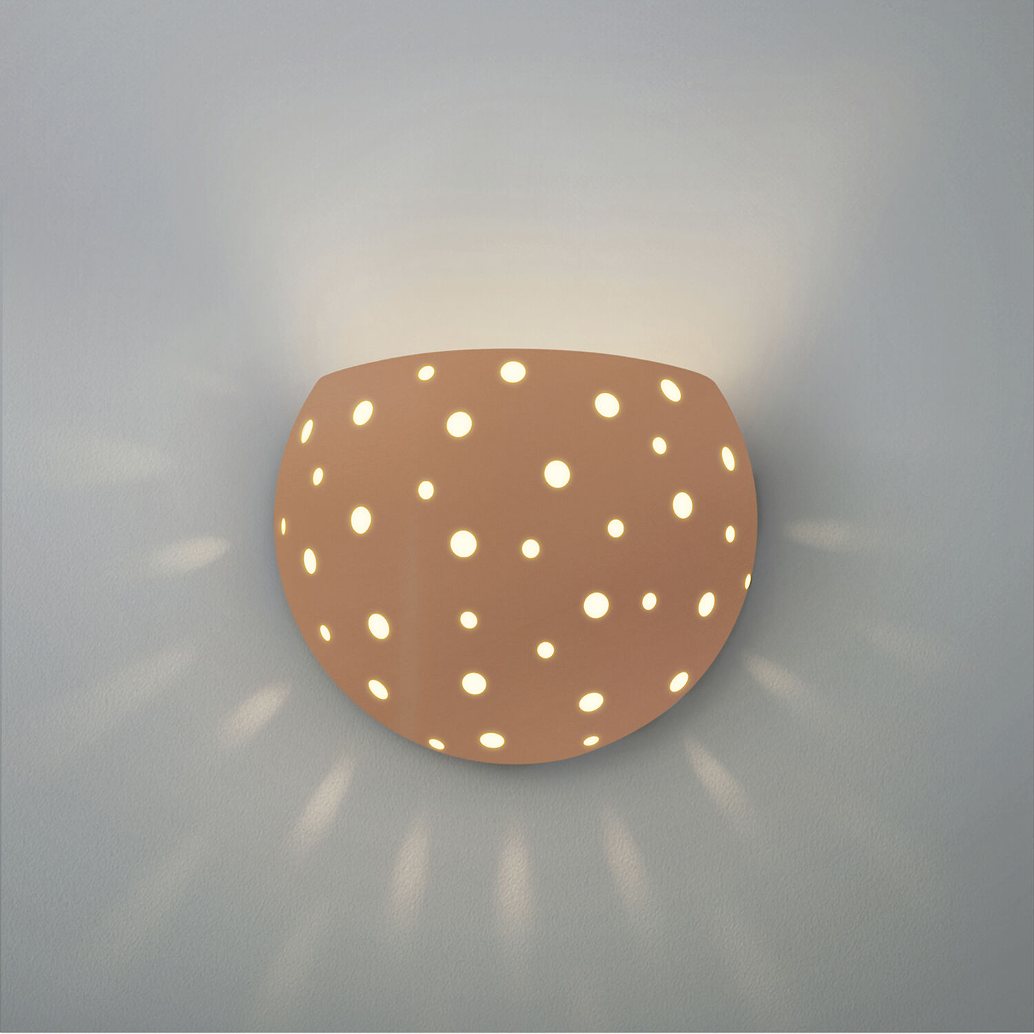 Perforated Globe Wall Sconce Wall Light in Adobe, Form+Finish+Function