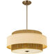 Textile Collection - Narberth Family 5 Light 24 inch Brushed Brass Pendant Ceiling Light in 24" D x 24" W x 11.5" H, EVOLV