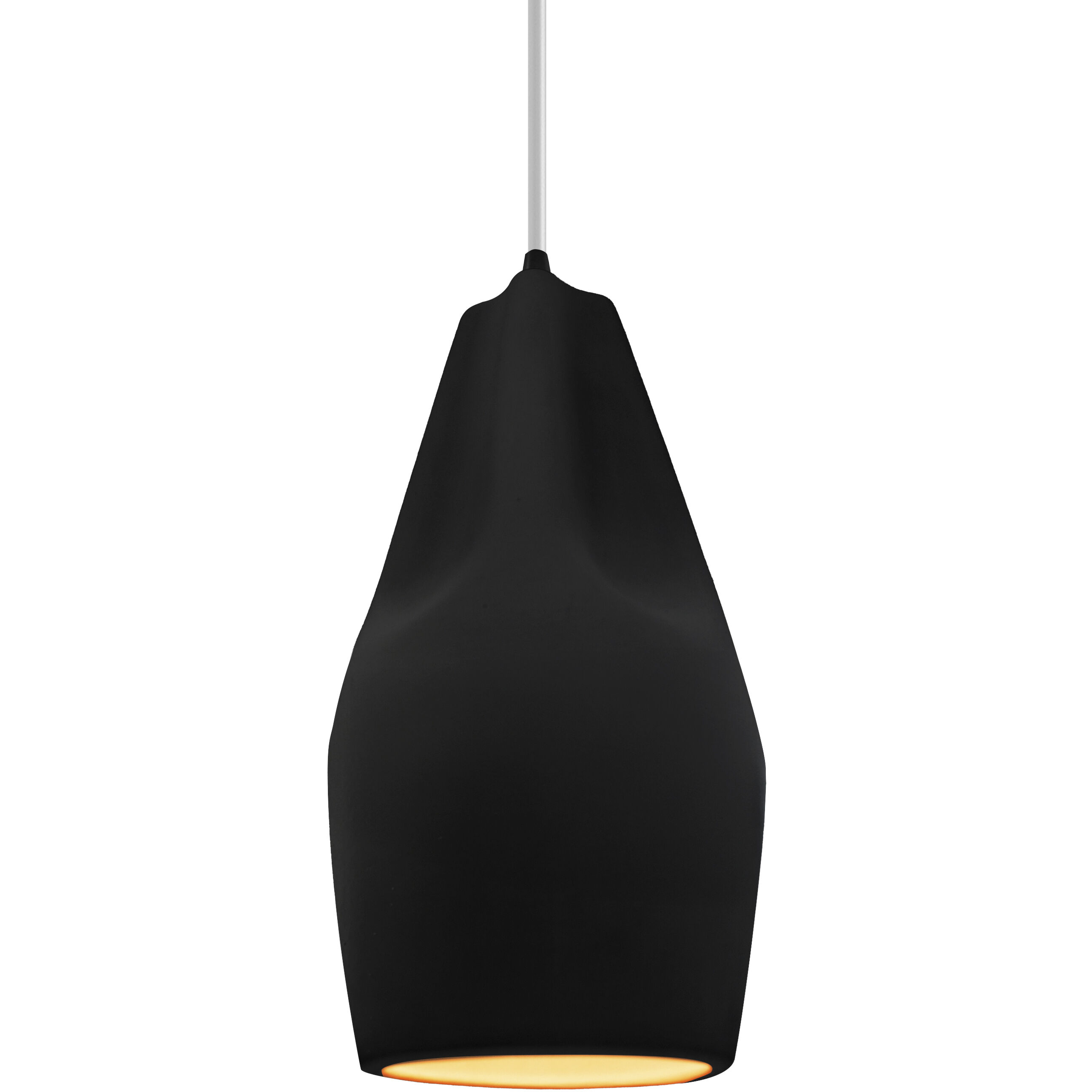 Radiance Collection - Crease Pendant Ceiling Light in Matte Black, Dedicated LED, White Cord, Carbon Matte Black/Champagne Gold, Form+Finish+Function