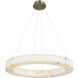 LumenAria Collection - Medley Family LED 32 inch Brushed Brass Pendant Ceiling Light in 32" D x 32" W x 3.5" H, EVOLV