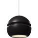 Radiance Collection LED 8 inch Antique Brass and Carbon Matte Black and White Pendant Ceiling Light