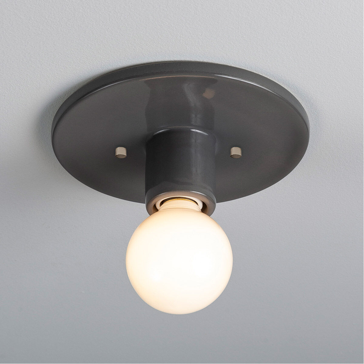 Radiance Collection 1 Light 8 inch Gloss Grey Flush Mount Ceiling Light