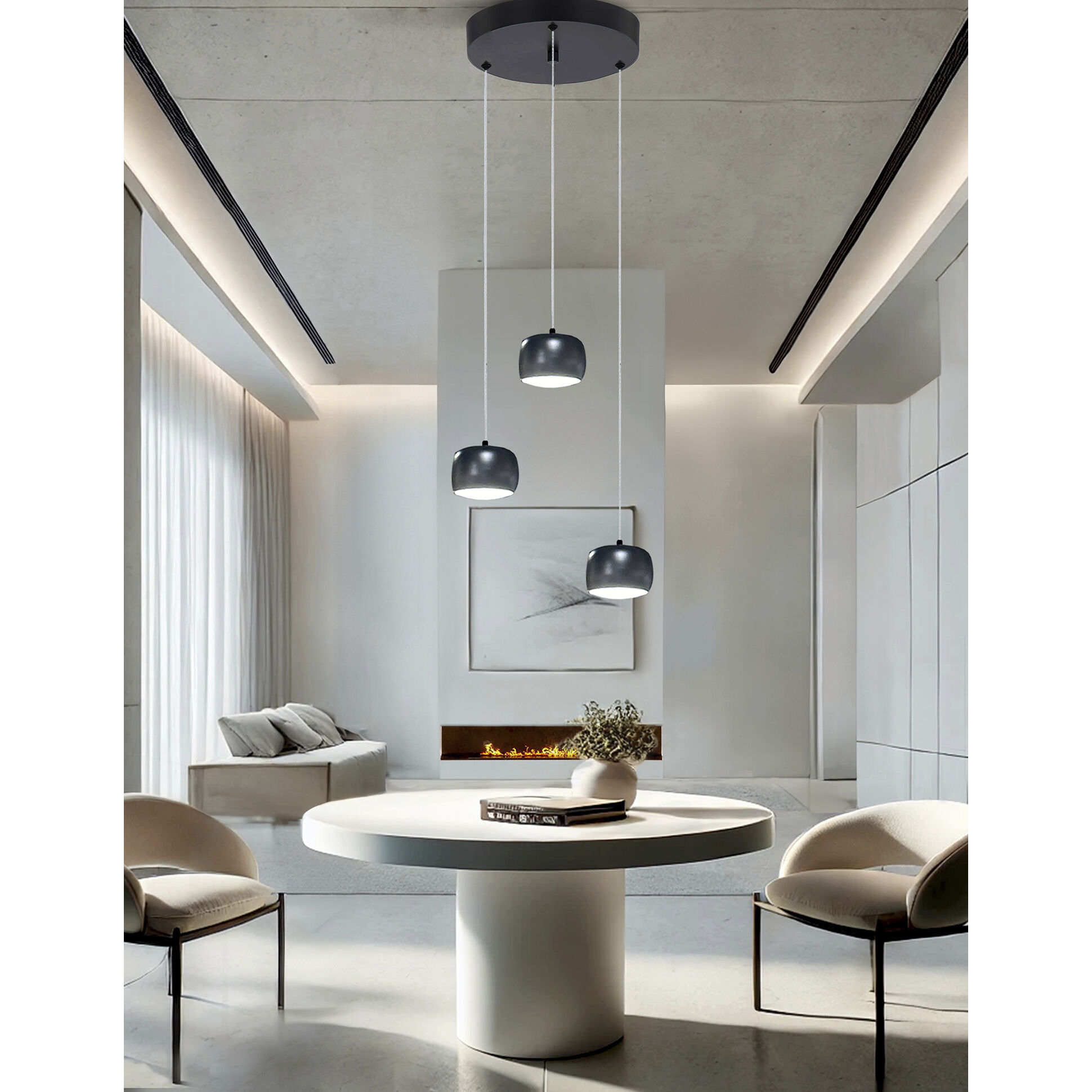 Frascati 3 Light 11.75 inch Matte Black Pendant Ceiling Light