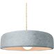 Radiance Collection - Spire 1 Light 13 inch Concrete Pendant Ceiling Light in Brushed Brass, Replaceable Bulb, Beige Twist Cord, 13W x 4H, Form+Finish+Function