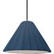 Radiance Collection - Fluted Pendant Ceiling Light in Brushed Nickel, Black Cord, Replaceable Bulb, Midnight Sky/Matte White, 10.75W x 7H, Form+Finish+Function
