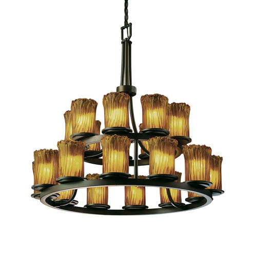 Veneto Luce 21 Light Dark Bronze Chandelier Ceiling Light in Amber (Veneto Luce), Incandescent