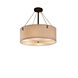 Textile 18 inch Brushed Nickel Pendant Ceiling Light in Pair of Cylinders, Incandescent, Gray
