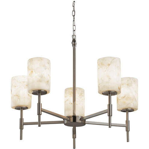 Alabaster Rocks 5 Light 24 inch Dark Bronze Chandelier Ceiling Light in Square with Flat Rim, Incandescent