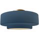 Radiance Collection - Tier LED 14.5 inch Midnight Sky and Matte White and Brushed Brass Semi-Flush Ceiling Light in Dedicated LED, Midnight Sky/Matte White, 14.5W x 7.25H, Form+Finish+Function