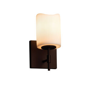 CandleAria 1 Light 5 inch Dark Bronze Wall Sconce Wall Light in Cream (CandleAria), Cylinder with Melted Rim, Incandescent