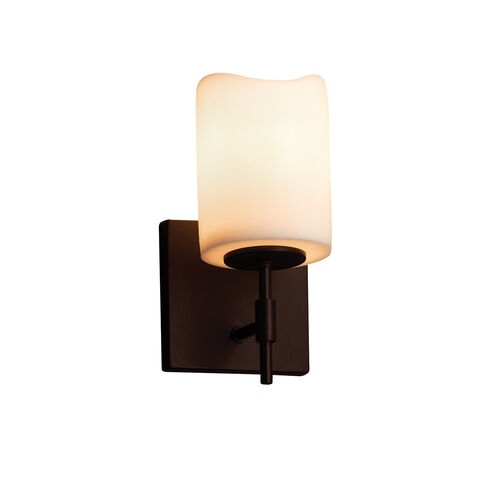 Candlearia 1 Light 4.5 inch Dark Bronze Wall Sconce Wall Light in Cream (CandleAria), Cylinder with Melted Rim, Incandescent
