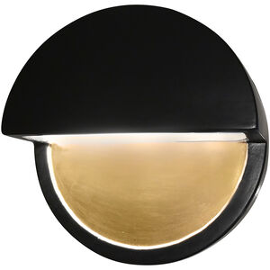 Ambiance LED Carbon Matte Black with Champagne Gold ADA Wall Sconce Wall Light in Carbon-Matte Black and Champagne Gold, Closed Top Fixture, Dome