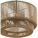 Eco Collection - Milos Family 4 Light 18 inch Matte Black and Natural Semi-Flush Ceiling Light in 18" D x 18" W x 9.25" H, EVOLV